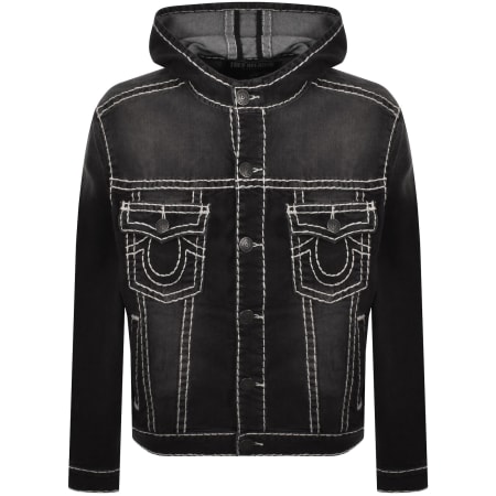 True Religion Hooded Denim Jacket Grey | Mainline Menswear us